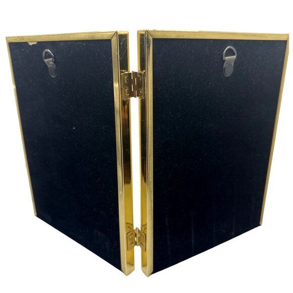 Fetco Beacon Hill Solid Brass Double Picture Frame 5x7 Lacquer Coated - Picture 5 of 6